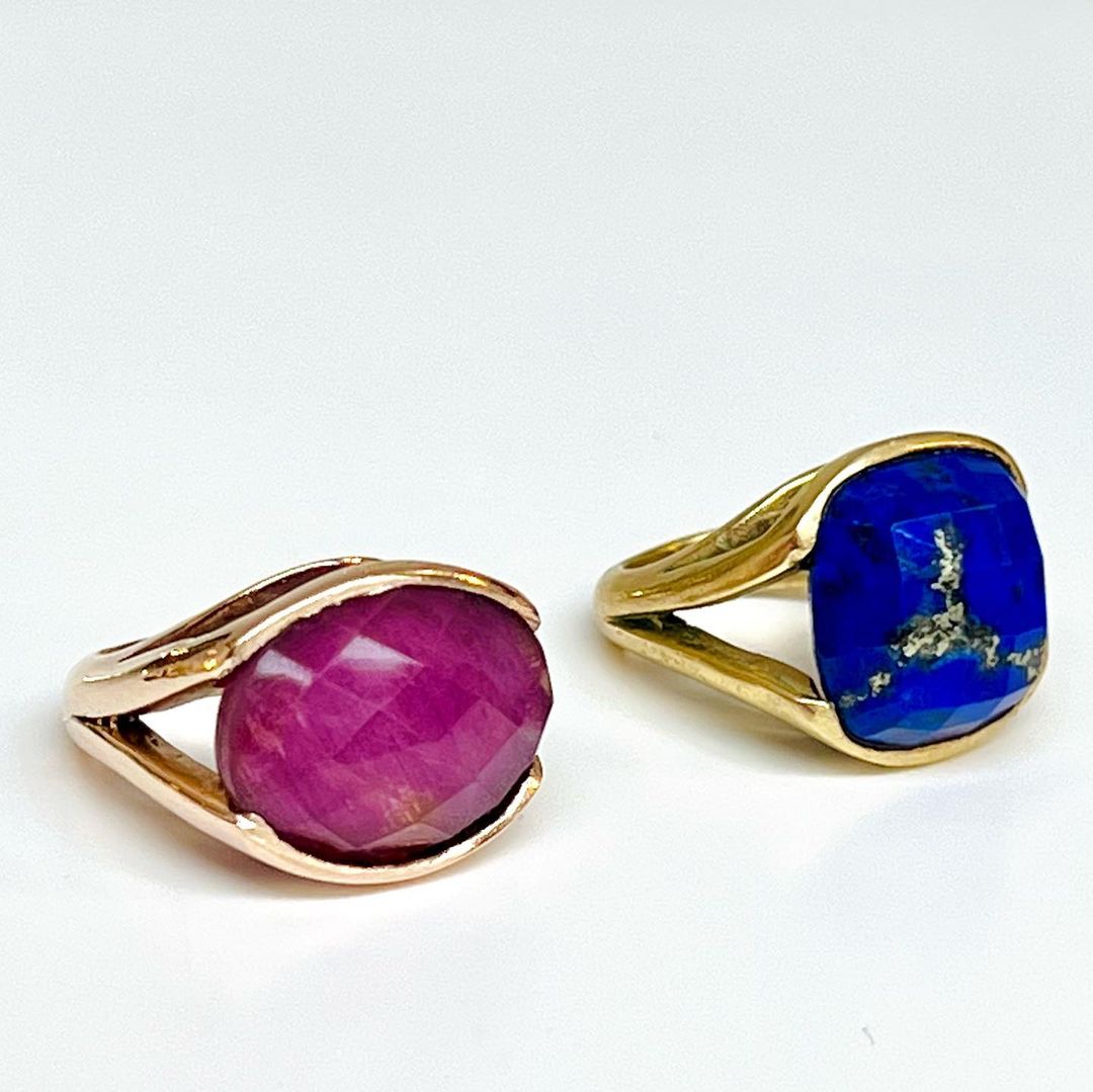 Anello con pietra Blu Benbar Gioielli fatti a mano